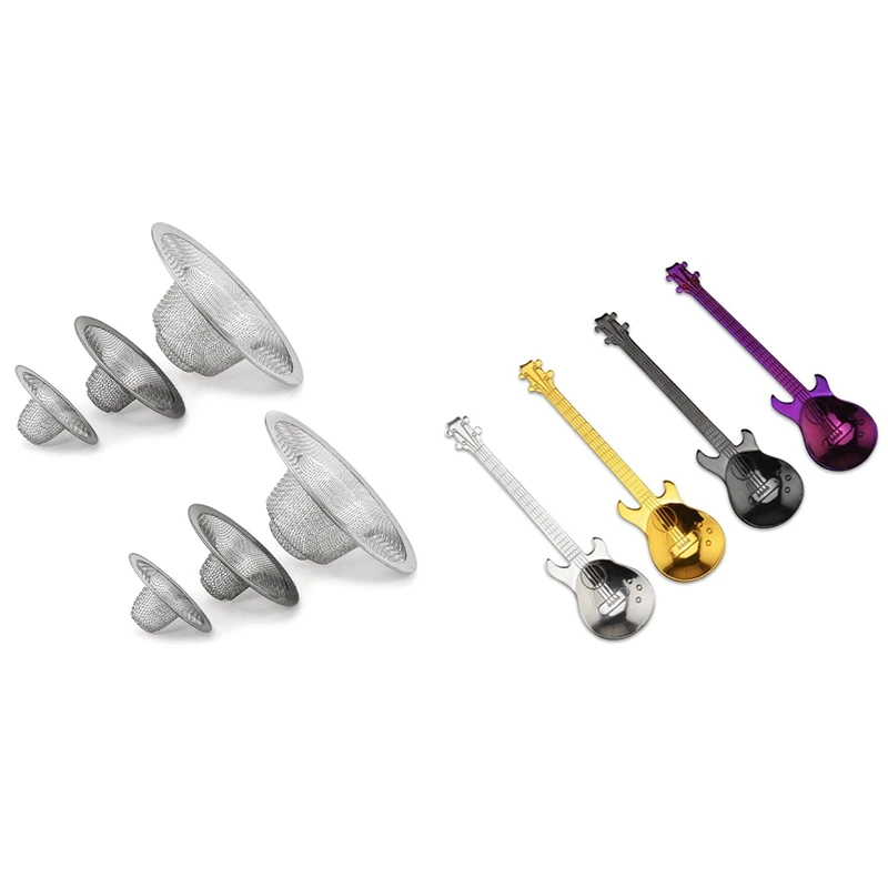 

6 шт., сетчатые кофейные ложки из нержавеющей стали в форме гитары