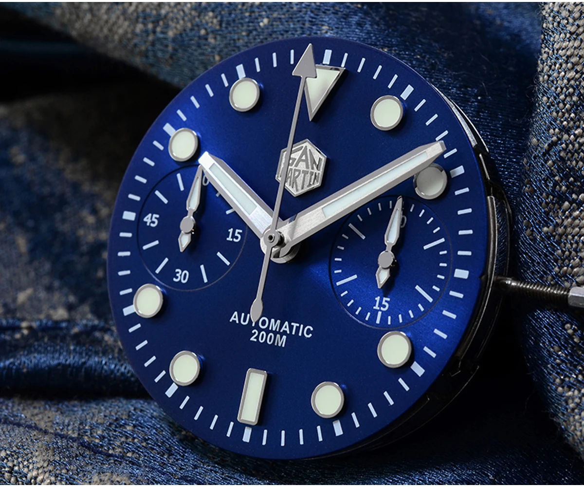 

San Martin Dive Men Mechanical Watch Swiss ETA 7753 Chronograph Titanium Grade 5 Limited Edition Luxury Sapphire Crystal Watches