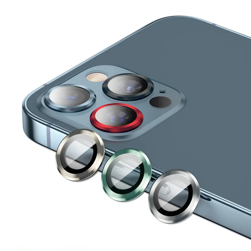 

Luxury Camera Lens Protector for IPhone 12 Mini Pro Max Metal Tempered Glass Camera Lens Full Cover Protection Cap Case Cover