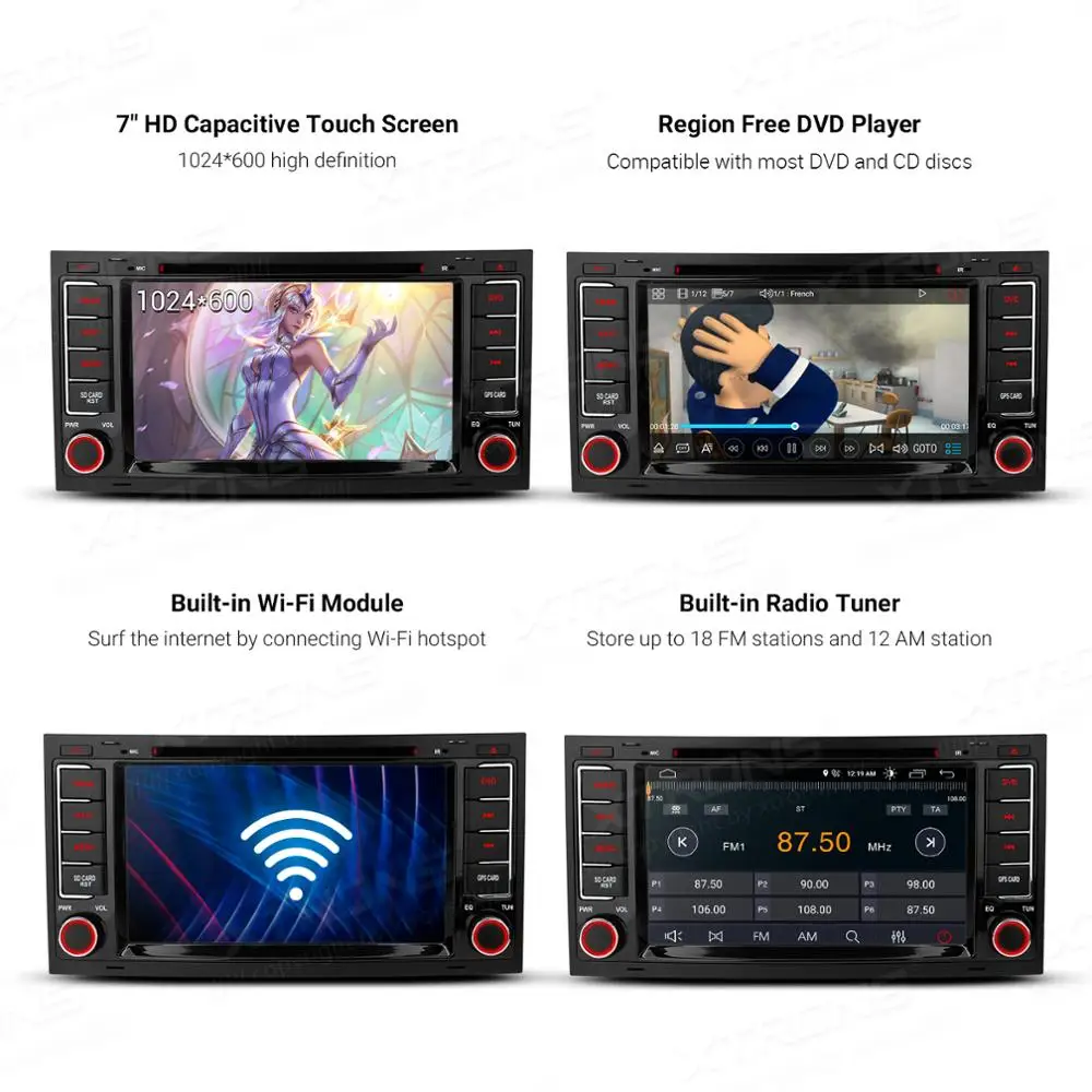 XTRONS 7 ''Android Q DSP автомобильный радиоприемник стерео DVD плеер GPS для Volkswagen T5 Multiwan