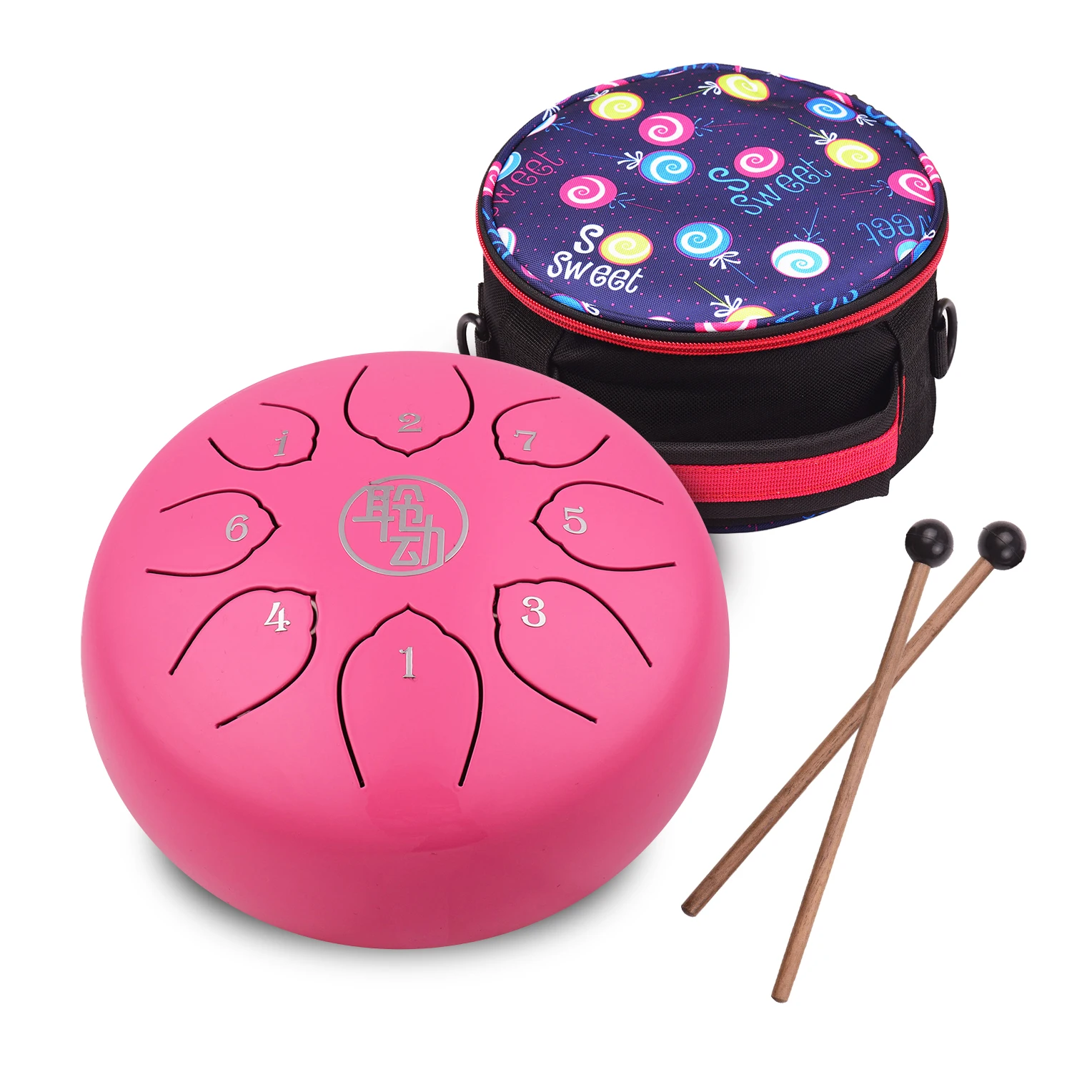Pink 6 дюймов Сталь язык барабан камер Мгновенной Печати Mini 8 тон G мотив ручной сковорода барабан Tank повесить барабан с барабанные палочки сумка ударные инструменты - Цвет: Pink