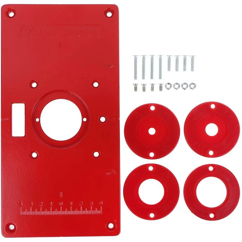 

21pc Wood Milling Cutter Set Router Table Insert Plate Woodworking Plate Aluminum Adjustable Trimming Machine Flip Board Tool