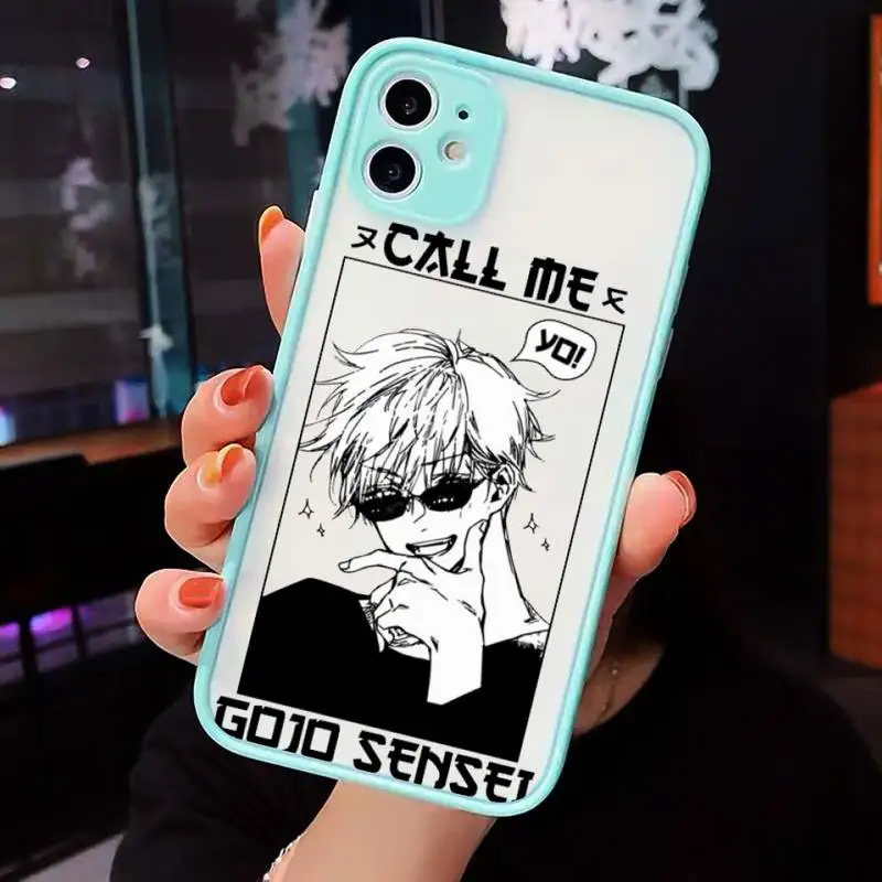 

Jujutsu Kaisen Phone Case Clear Funda matte transparent For blue iPhone 7 8 x xs xr 11 12 pro plus max mini