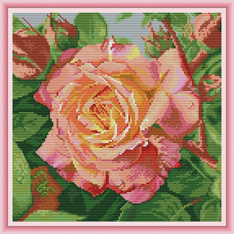 Everlasting love Rose китайские наборы крестиков экологический хлопок прозрачный штампованный Печатный DIY Рождество 11 14CT Свадебные украшения