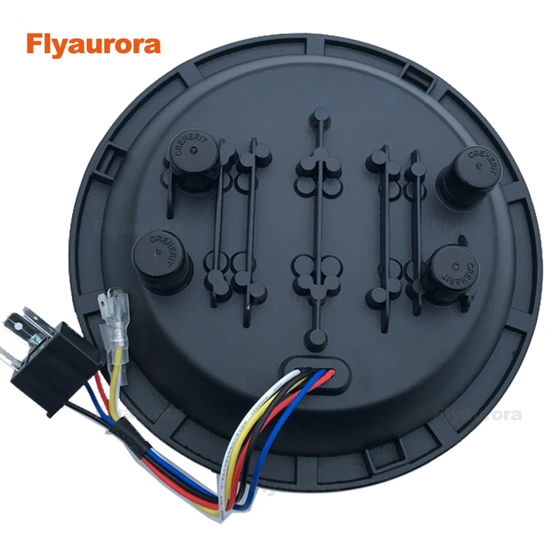 7-дюймовая черная/Серебристая мотоциклетная фара DRL с монтажным кронштейном