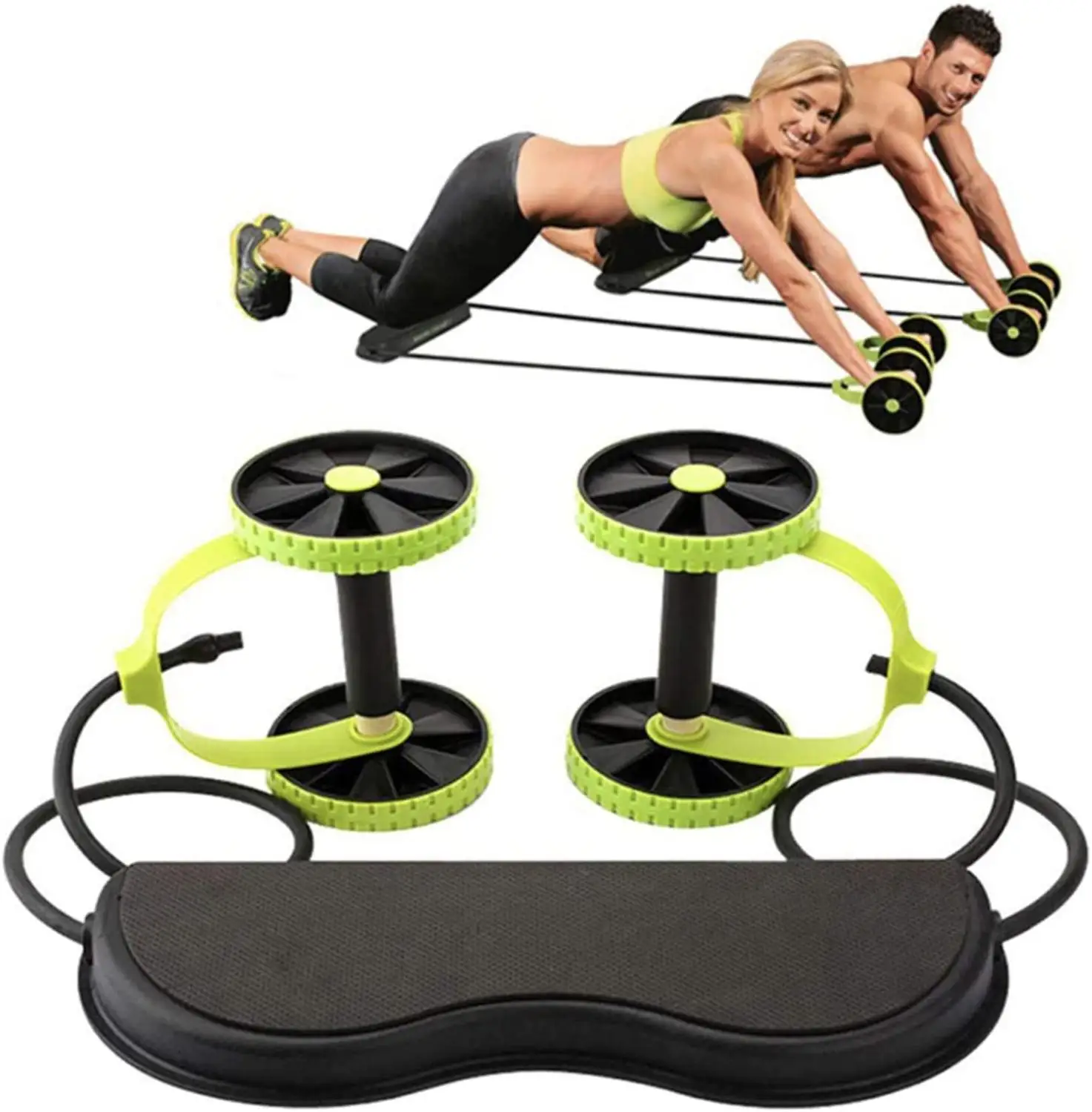 

Fitness Abdominal Wheels Roller Stretch Elastic Abdominal Resistance Pull Rope for Abdominal Muscle Trainer Exercise