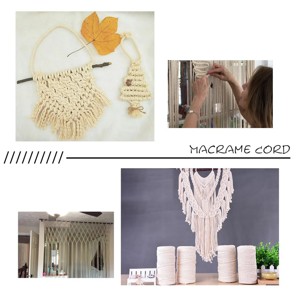 

Cotton Cord 3mm x 200m Macrame Cotton Cord for Wall Hanging Dream Catcher For Wall Hangings Plant Hangers Wall Art Homewares