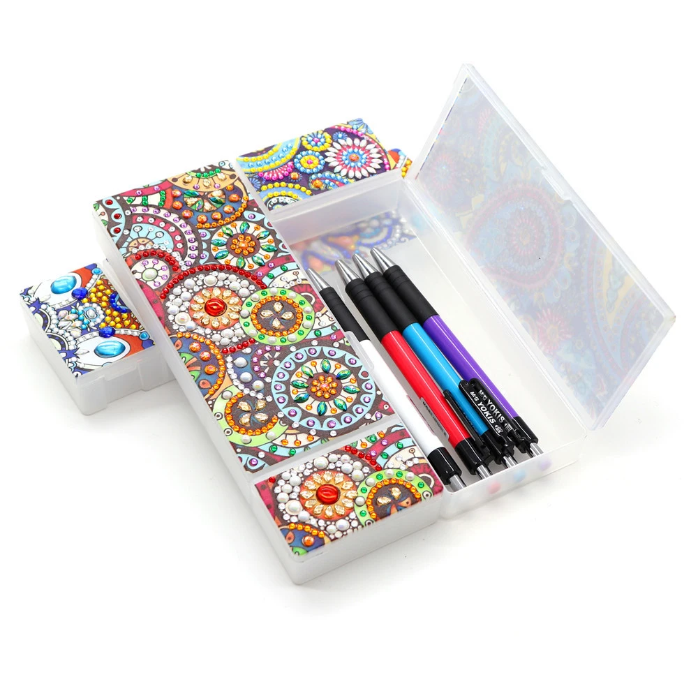 Pencil Storage Box DIY Mandala Special Shaped Diamond Painting Students Embroide Kids Gift Jewelry | Дом и сад