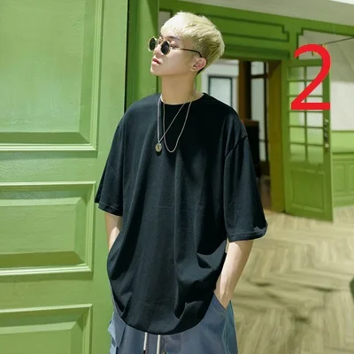 

College students striped long-sleeved t-shirt men trend round neck thin students