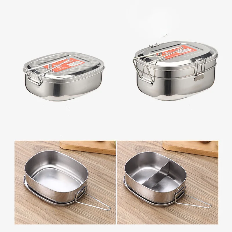 Ланч бокс из нержавеющей стали однослойный двойной контейнер для быстрого