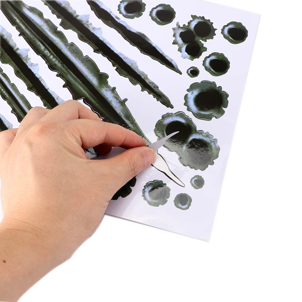 Car Sticker Waterproof Body 3D Bullet Hole And Tearing Crack Decals Window Wall Styling Accessories For | Автомобили и мотоциклы