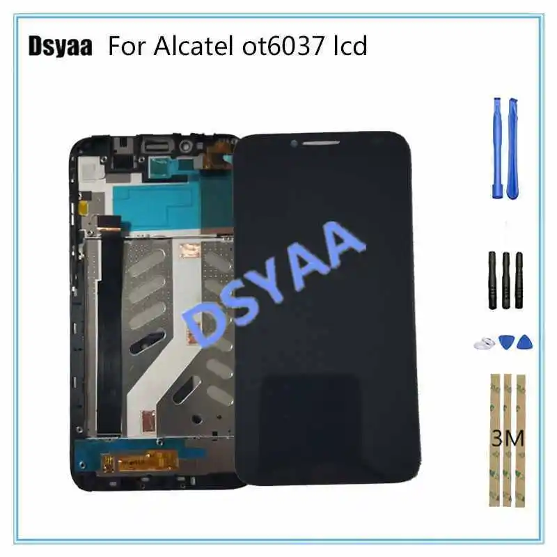 5,0 дюймов для Alcatel One Touch Idol 2 OT6037 6037B 6037L 6037Y lcd сенсорный экран дигитайзер панель дисплея в сборе с рамкой