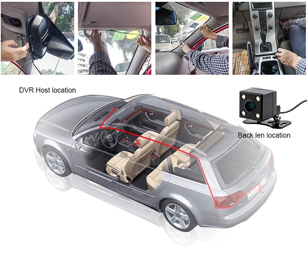 VIPI Dash Cam, зеркало, Автомобильный видеорегистратор, зеркало, двойная камера, двойная камера, s зеркало, Dashcam, Full HD Dash камера, автомобильная видеокамера, Автомобильные видеорегистраторы