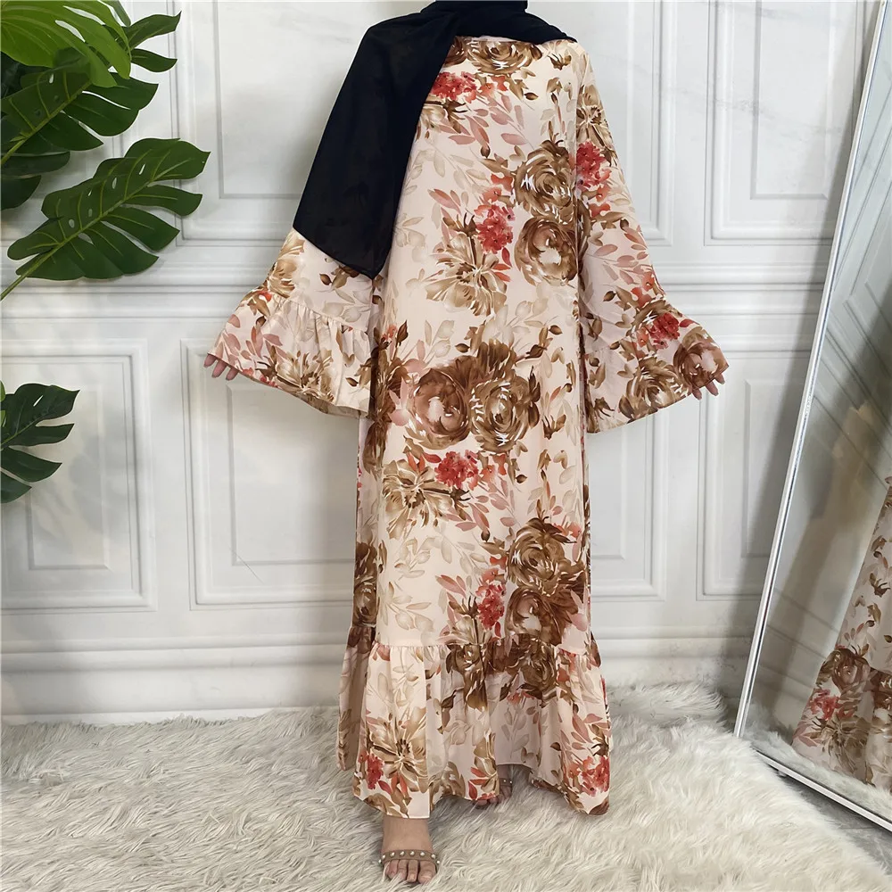 

Wepbel Large Swing Islamic Clothing Dress Muslim Middle East Dubai Abaya Fashion Printed Hijab Djellaba Ramadan Vestido Robe