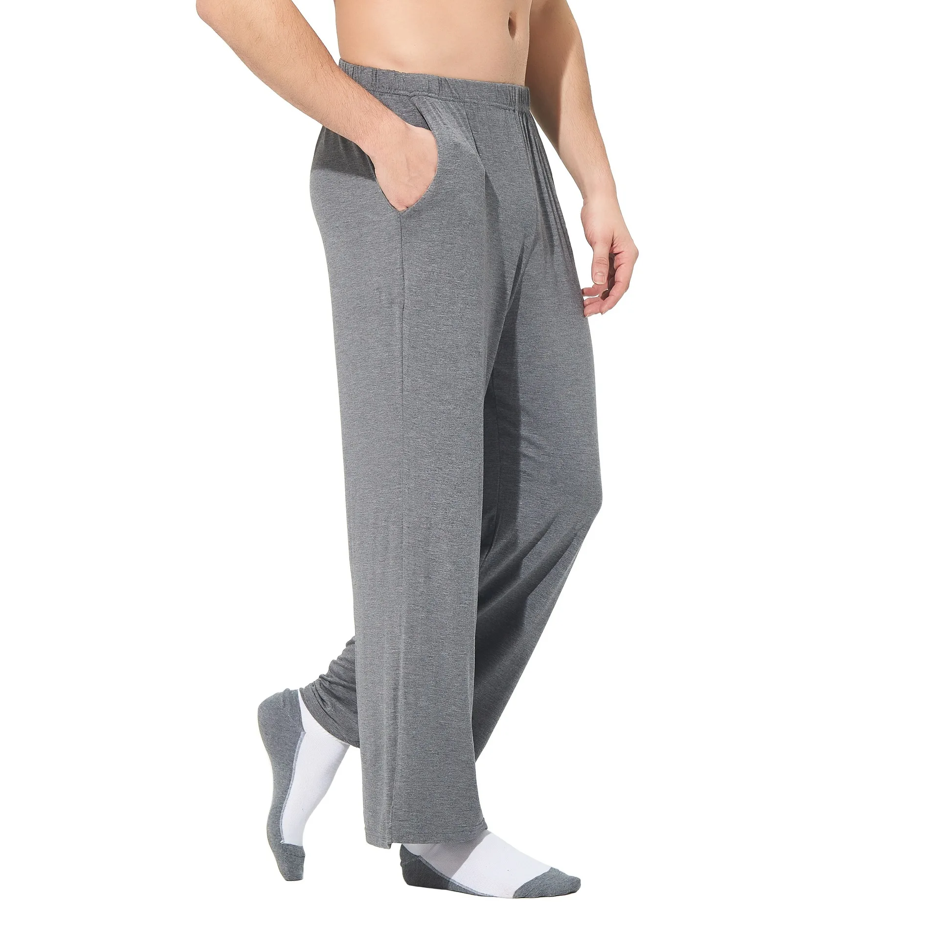 

Summer New Thin Men Elastic Movement Pants Loose Casual Solid Long Trousers Cotton Male Loungewear Homewear Plus Size 7xl
