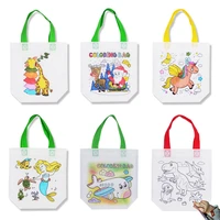 12pcs graffiti kindergarten handbags drawing painting arts and craft coloring bag gift educational toys diy handmade birthday