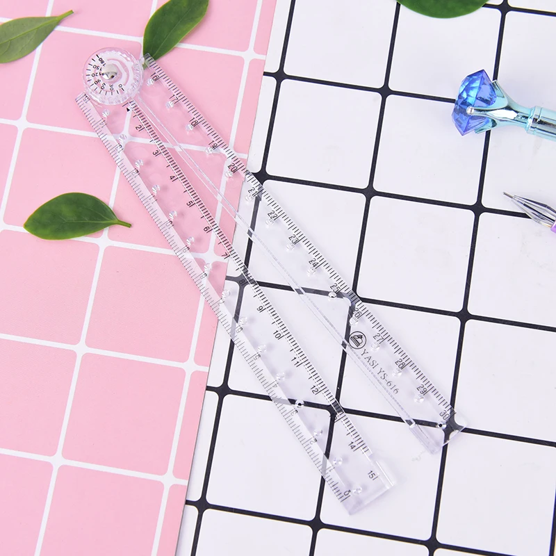

clear plastic acrylic folding straight rulers 30cm drawing kid school supplies