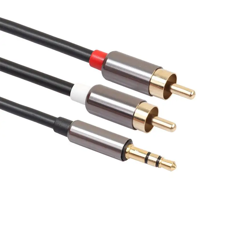 Top 1M 3.5mm Male Jack to 2 RCA AUX Analog Stereo Audio Y Adapter Cable Cord TR |