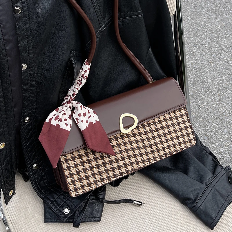

Autumn/winter Hot-selling Bags 2021 New Women's Bags Ins Niche Shoulder Bag Senior Still Houndstooth Square Bag Underarm Bag