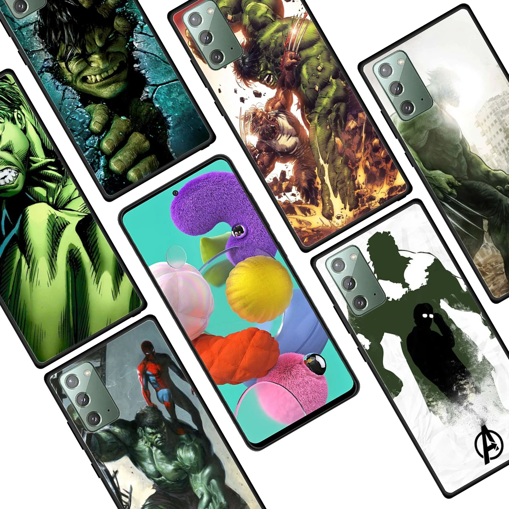 

Marvel Avengers Hero Hulk for Samsung Galaxy Note 20 Ultra 10 Plus 5G M62 M60S M40 M31S M21 M10 F52 Soft Black Phone Case