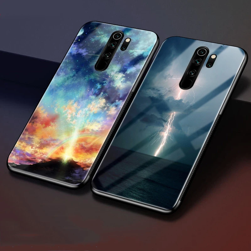 Для Xiaomi Redmi Note 8 Pro Чехол силиконовый бампер стекло жесткая задняя крышка для Redmi Note 8 чехол для телефона s Redmi Note8 Pro 8Pro Coque