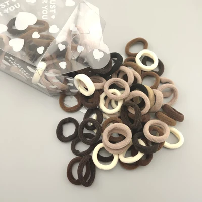 Mixed Beige Brown 100 шт./упак. карамельных цветов 3 см нейлоновые волосы полосатые дети резинки для девочек эластичные повязки на голову Детские аксессуары для волос резинка для волос - Цвет: Mixed Beige Brown