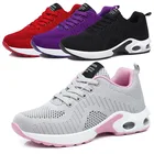 Кроссовки женские с амортизацией, дышащие, повседневная спортивная обувь, фиолетовые, для ходьбы, красные, 2021
