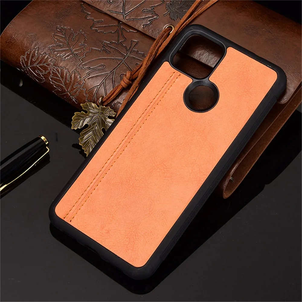 

Fashion Leather Phone Protective Case All-inclusive Shockproof Back Cover Shell for Google Pixel 5 Smart Phone Accessories