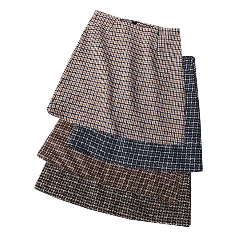 

Sexy Female Bag Hip Plaid Skirt High Waist A-Line Ladies Mini Skirts Summer Slim Waist Women's Short Skirt Bodycon Pencil Skirts