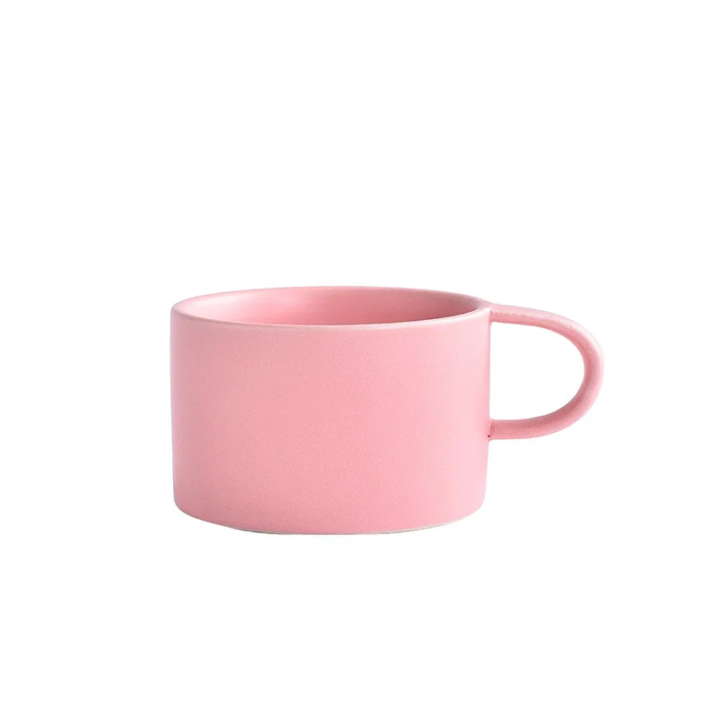 

200ML Coffee Mug Ceramic Milk Latte Cup Cute Tumbler Cups European-Style Pure Color Couple Ceramic Mug Creative Gift Drinkware
