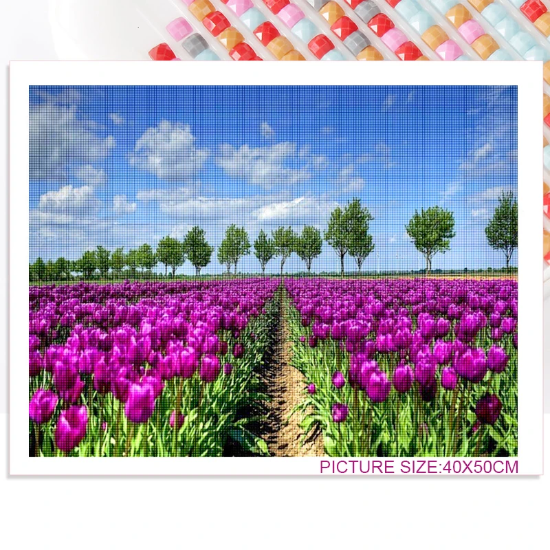 

Flower Diy Diamond Painting Purple Lavender and Butterfly On Flower Decorative Painting Square Round Home Decoration Handmade