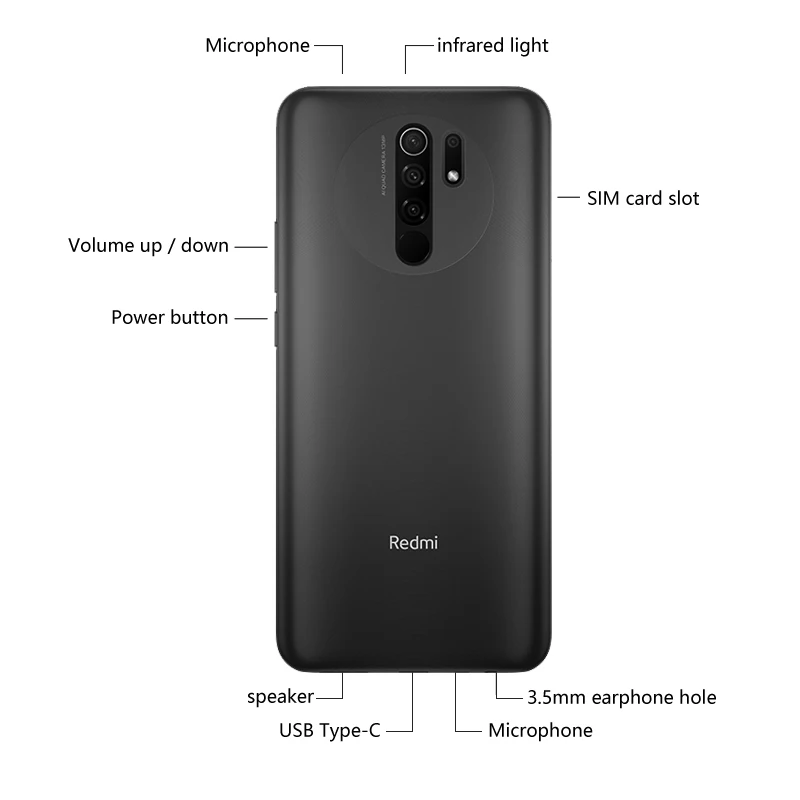 Глобальная версия Xiaomi Redmi 9 смартфон 4 Гб RAM 64 ГБ ROM Helio G80 13MP + 8MP камера 6 53 &quotFHD