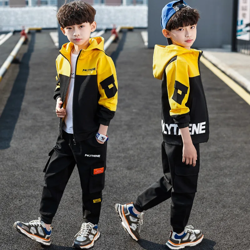 

Children's clothing boys three-piece spring clothing 2020 new boys middle-aged kids sportswear children spring and autumn suits