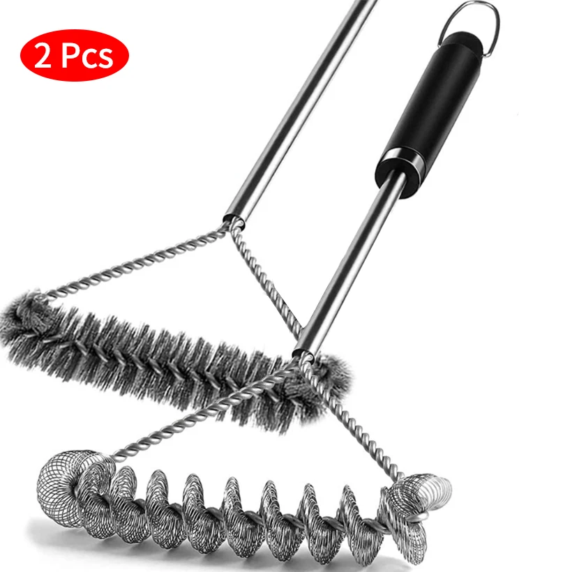 

Stainless Steel Oven Cleaning Brush 17.5'' Wire Grill Cleaning Brush With Safe Bristle Free BBQ Outdoor Cleaning Brush