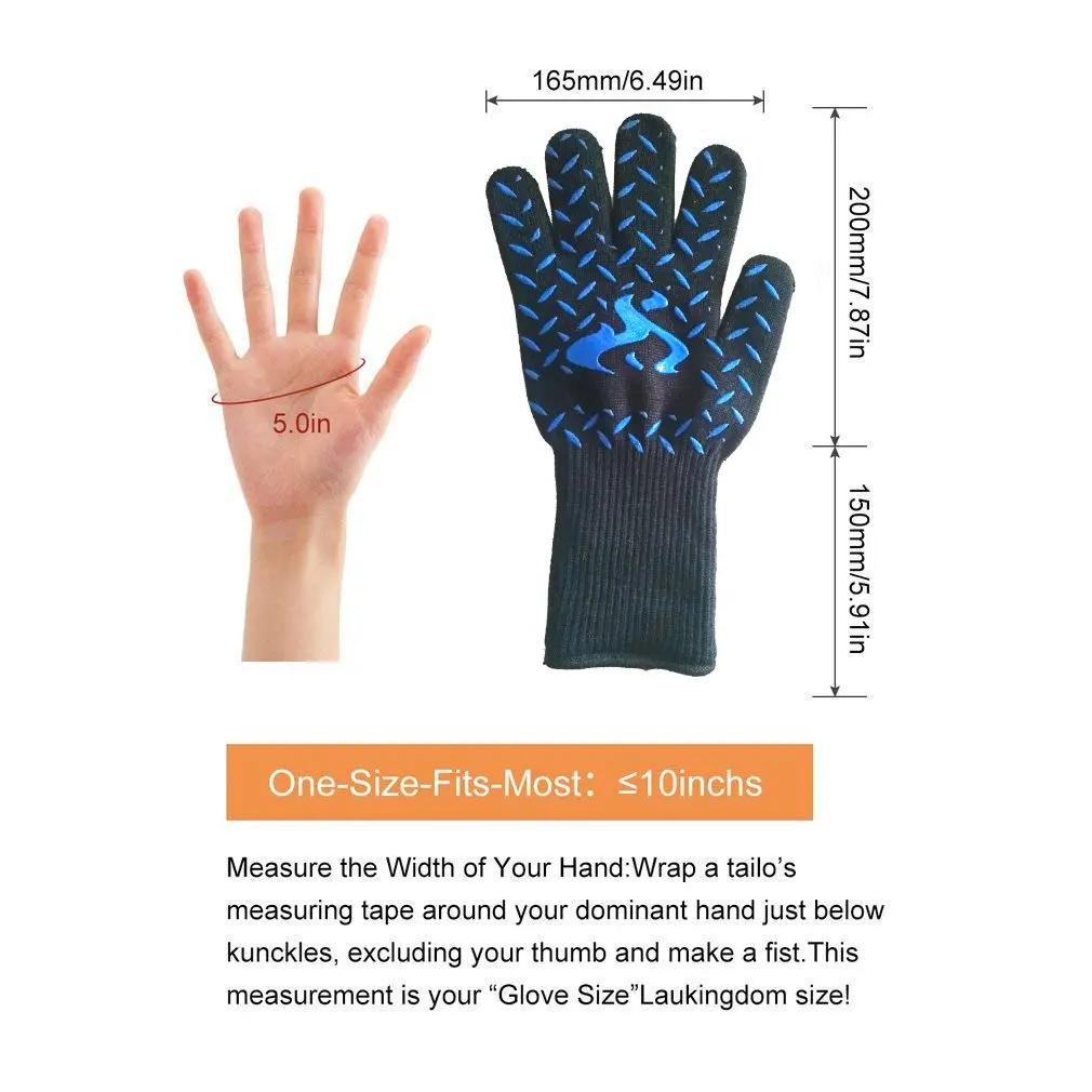 

High Temperature Resistance Barbecue Insulated Gloves Fireproof Microwave Oven Flame Retardant Gloves 350-800 Centigrade