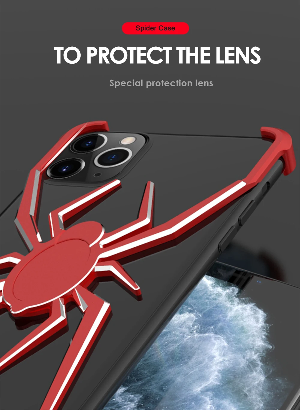R-JUST Алюминиевый металлический чехол с пауком для iPhone 11 Pro Max XS Max XR X 8 7 Plus, чехол с Железным человеком, защитный чехол для телефона, кожаная сумка