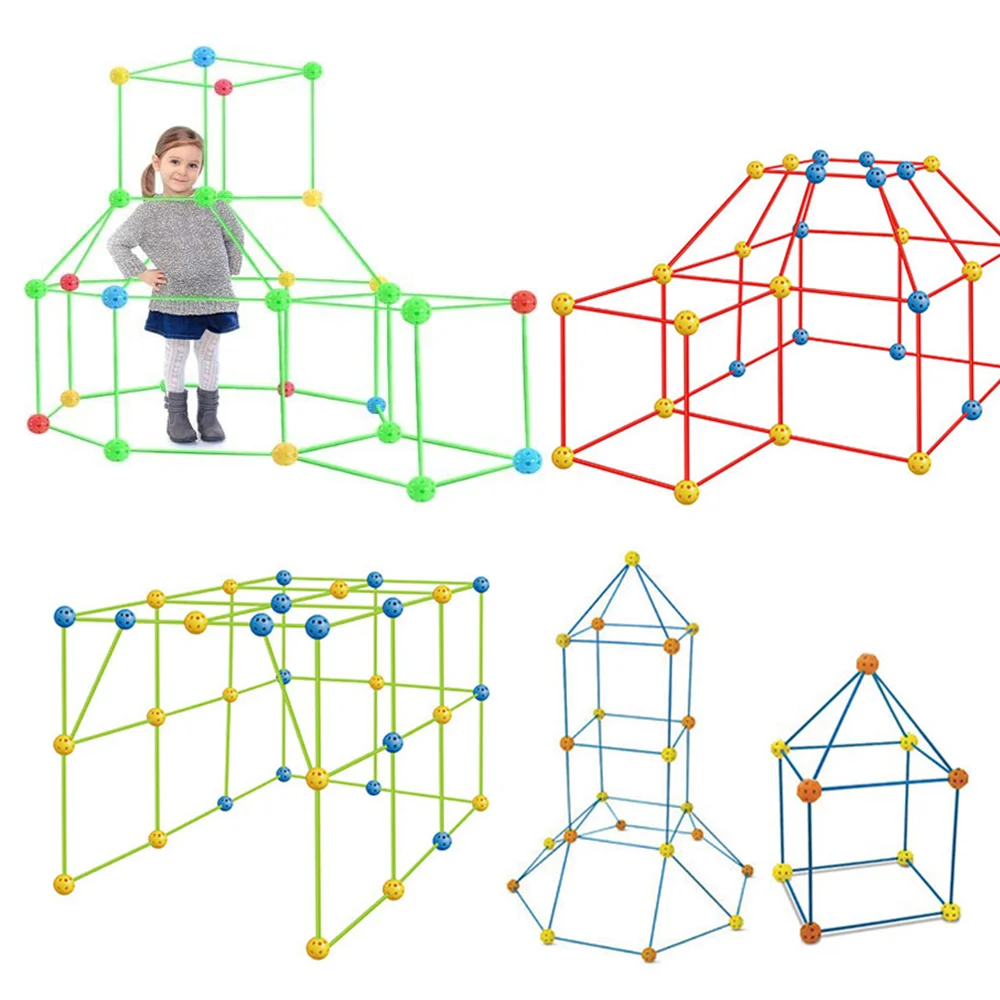 

Детские строительные игрушки Форт-палатка, наборы для сборки, 3D игровые палатки «сделай сам», палочки для дома, строительные инструменты дл...