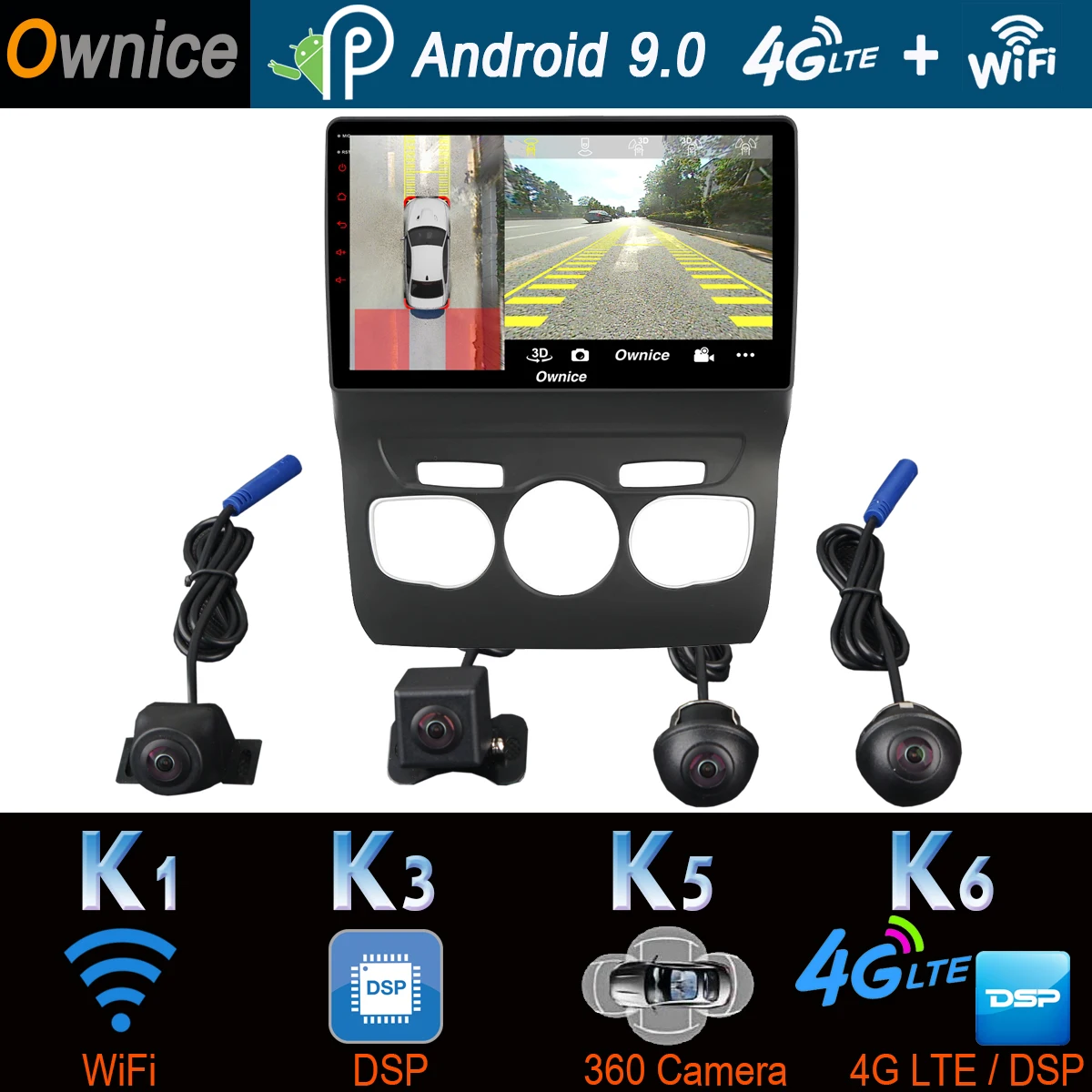 360 ° панорамная камера Автомобильный мультимедийный плеер 4G LTE Android 9,0 8Core 4+ 64G CarPlay DSP gps радио для Citroen C4 C4L DS4 2010