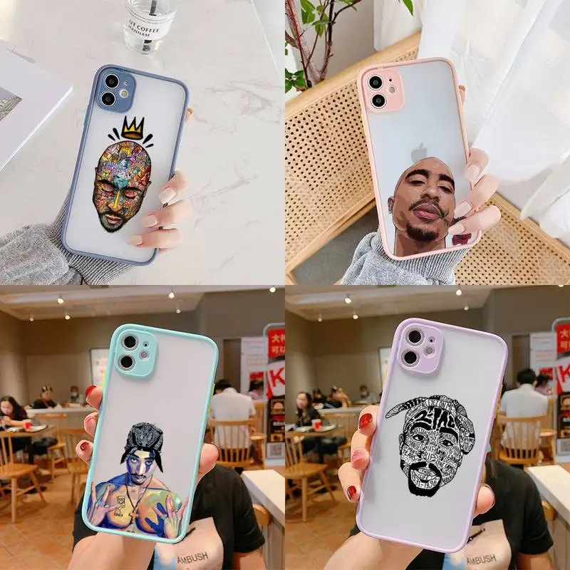 

2Pac Makaveli Tupac Amaru Shakur Phone Case Matte Bumper For iphone 12 mini 11 Pro Max X XS Max XR 7 8 Plus Cover