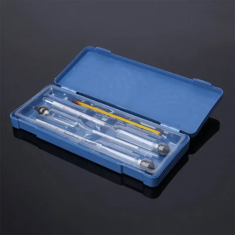 

Morningmo Hydrometer Tester Vintage Measuring Bottle Plastic Box Set Tools Alcoholmeter Alcohol Meter Wine Concentration Meter