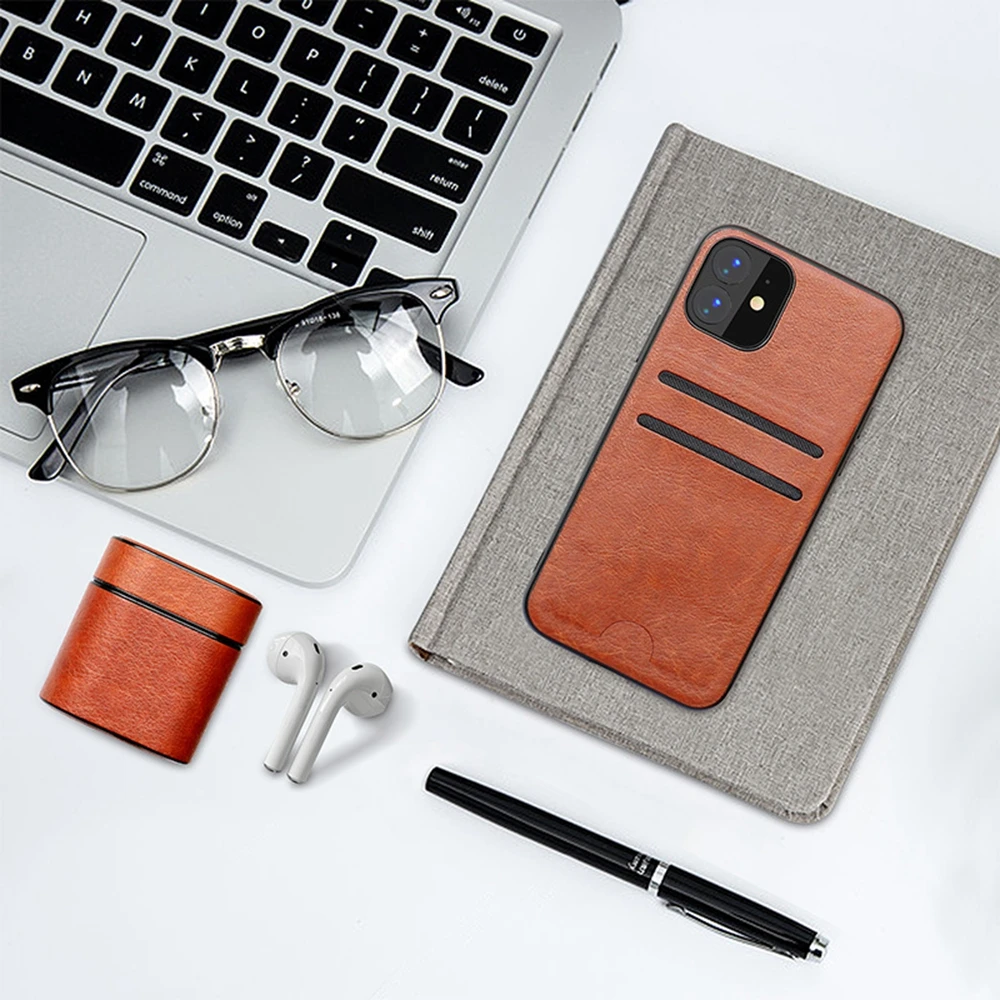 OTAO роскошный кожаный держатель для карт кошелек чехол для iPhone 11 Pro MAX XR XS X задняя крышка для iPhone 8 7 6 6s Plus Тонкий PU чехол