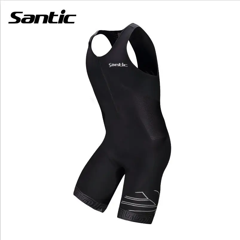 Santic men's triathlon suit short sleeve racing jumpsuit quick-dry lycra fabric skinsuit swim/cycling/run pro team clothing | Спорт и