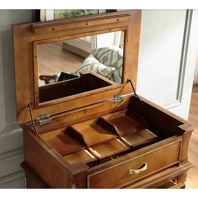 Сундук с 6 ящиками и скрытым зеркалом для туалетный столик в спальню макияжа