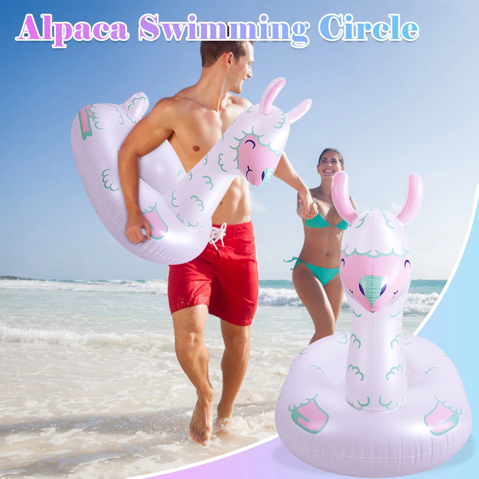 

Летний плавательный круг для бассейна с мультяшным альпаком, детский спасательный круг, плавательный круг для подмышек, детское кольцо для ...