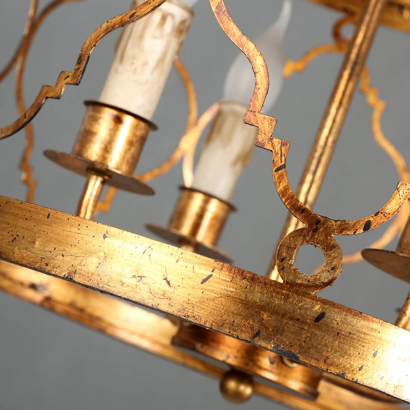 Металл в стиле кантри люстра Золотая клетка светильник кухонная арматура Лофт