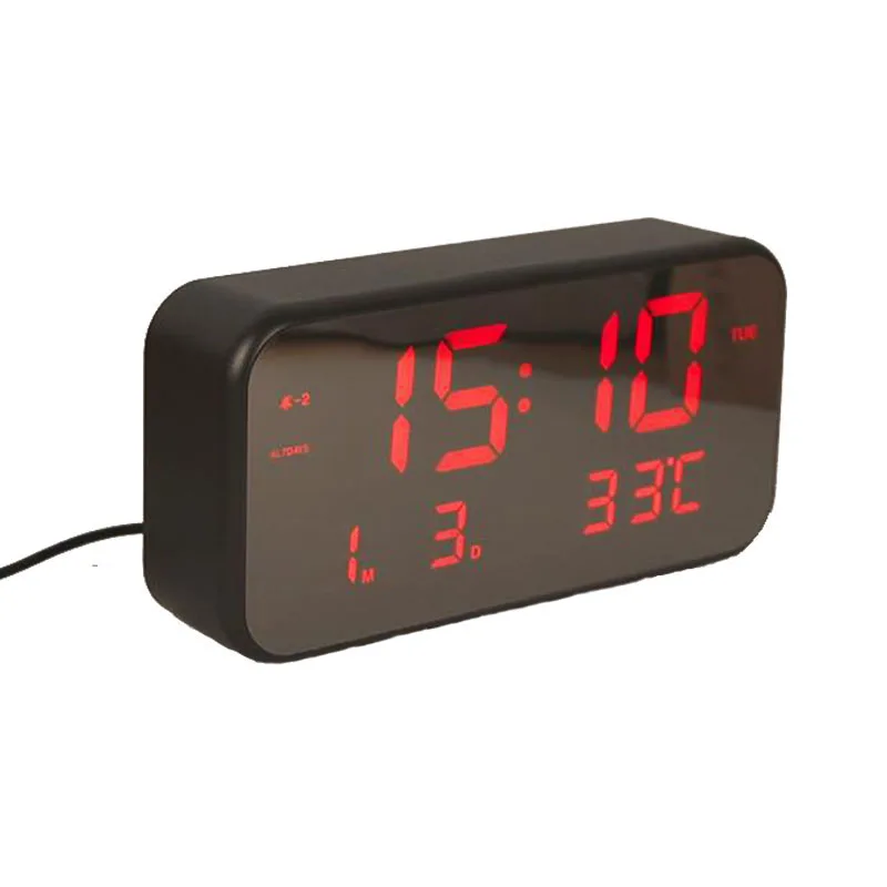 LED Clock Snooze Digital Alarm Travel Electronic Desk Led Table Wake Up Silent Bedroom Home Decor Gift | Дом и сад