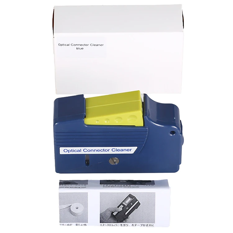 FTTH SC FC ST LC MU Optical Connector Cleaner Cleaning Box Cleaning Tool Blue Fiber Optic Cassettes Cassette Cleaner