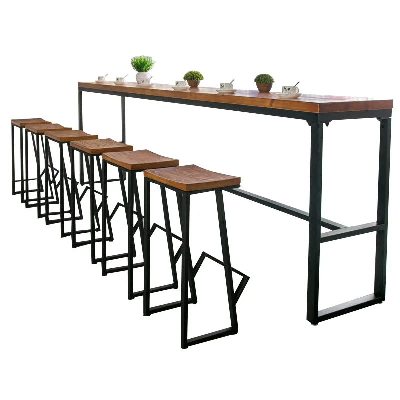 Tieyi American Solid деревянный барный столик With The Wall Bar Chair семейная скамейка высокий стол
