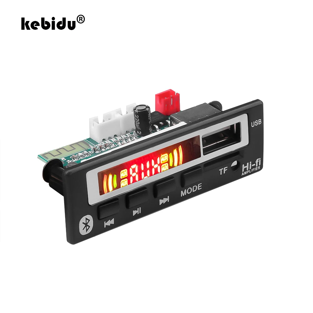 Kebidu MP3 WMA WAV декодер плата 5 в 12 В цветной экран беспроводной Bluetooth 0 аудио модуль USB TF
