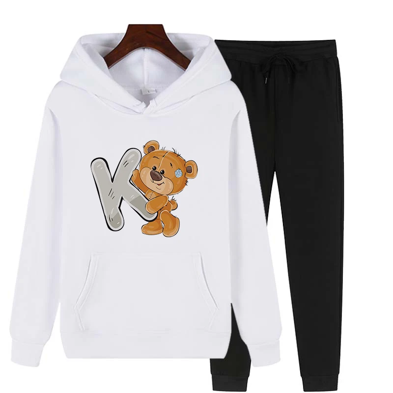 

Harajuku Hooded Sportswear Unisex Sportswear Fitness Outdoor Fashion Running Hoodie + Sweatpants Fashion Print Sweatshirt Suit